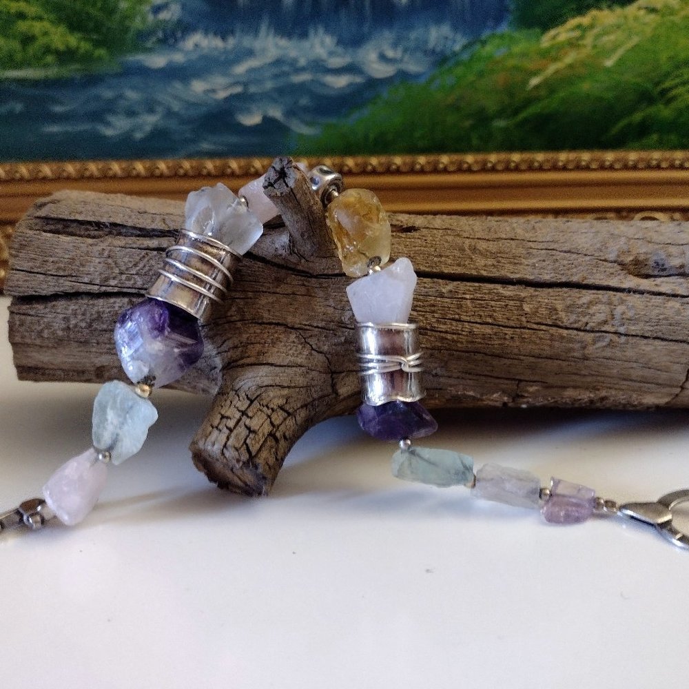 Extremely Rare Vintage Silpada Raw Stone Bracelet 2004 Beautiful